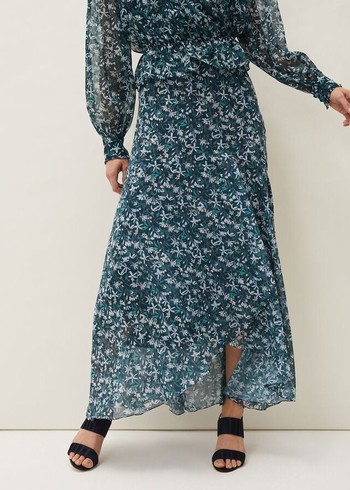 Phase Eight Lola Floral Co-Ord Skirts Blue Canada | OSXIRA-356